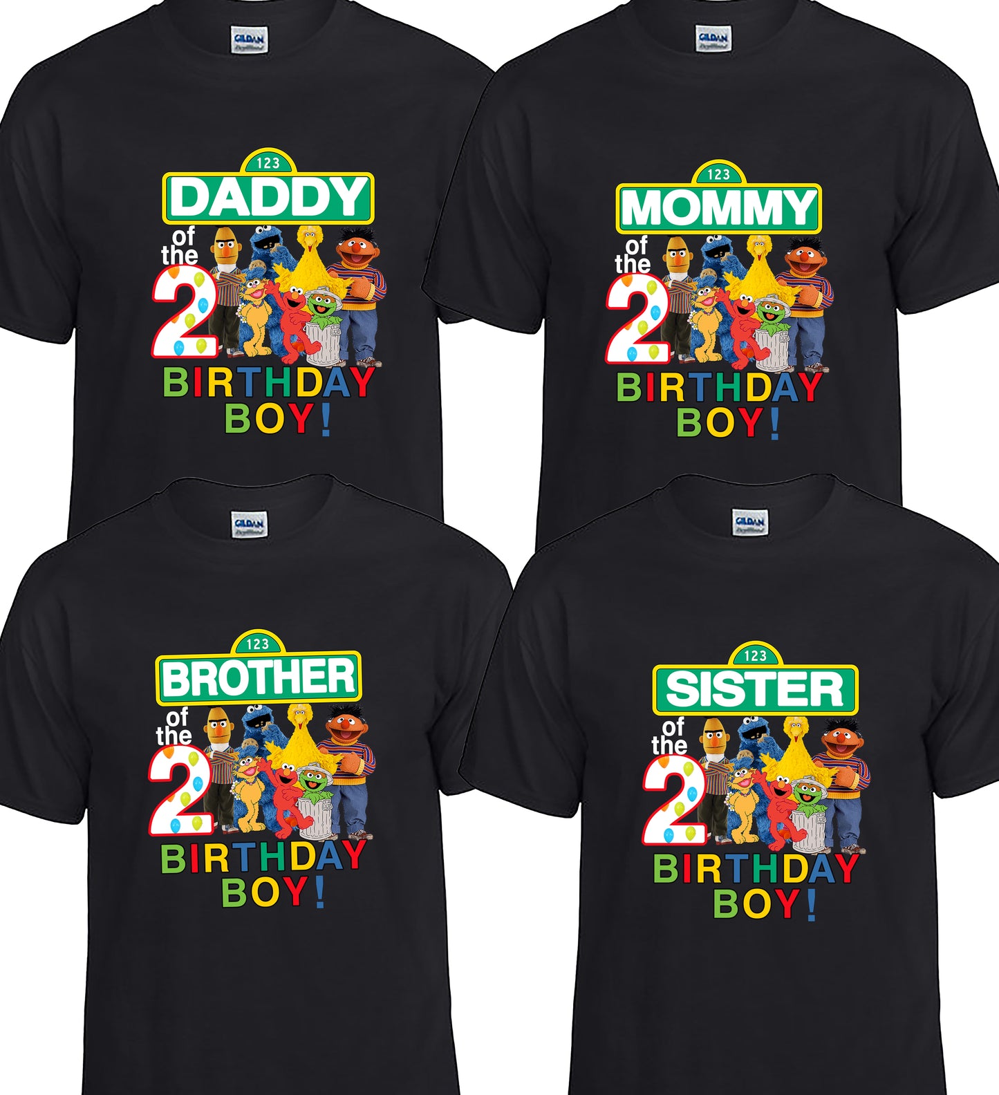 Sesame Street Family Birthday personalized t-shirt