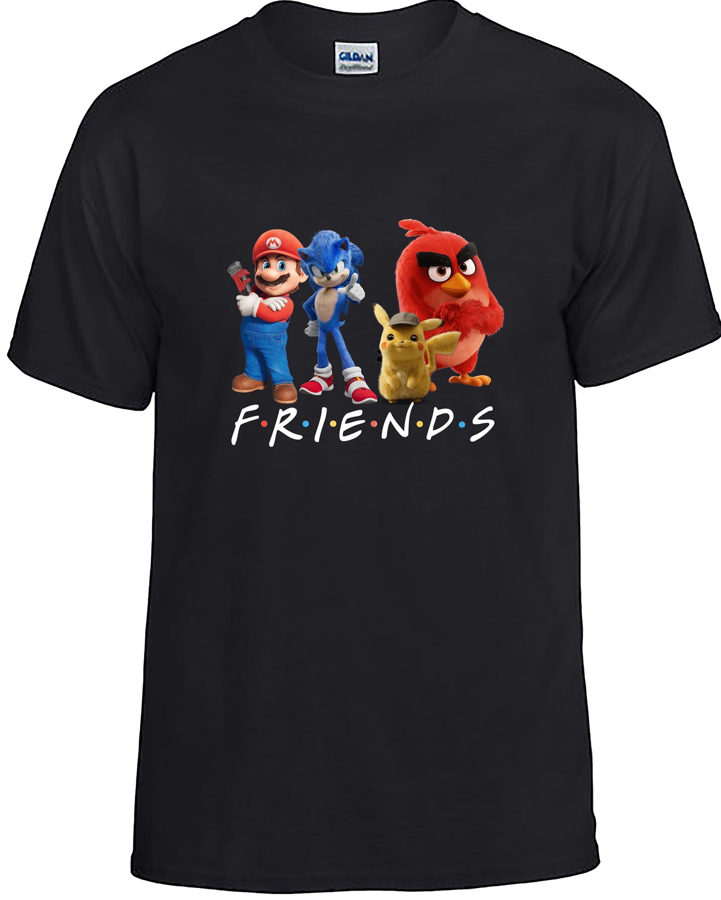Friends Casual Wear Featuring Mario, Sonic, Pikachu, and Red the Angry Bird.