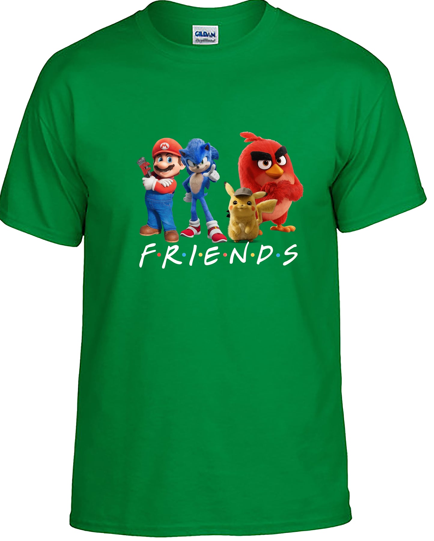 Friends Casual Wear Featuring Mario, Sonic, Pikachu, and Red the Angry Bird.