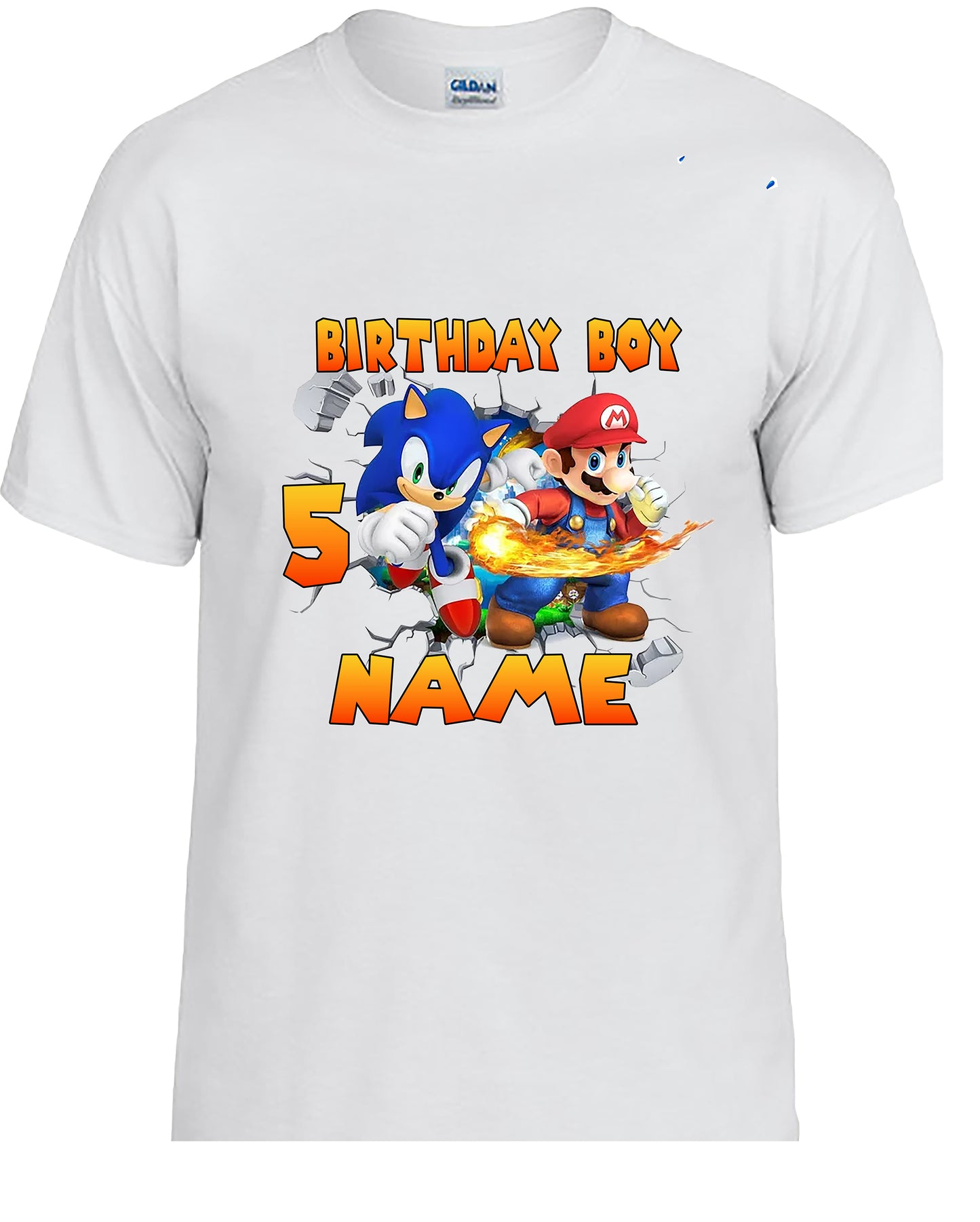 Mario And Sonic Birthday Personalized T-shirt.