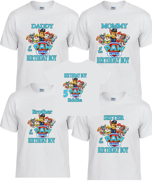 Paw Patrol Birthday Shirt, Customizable Apparel.