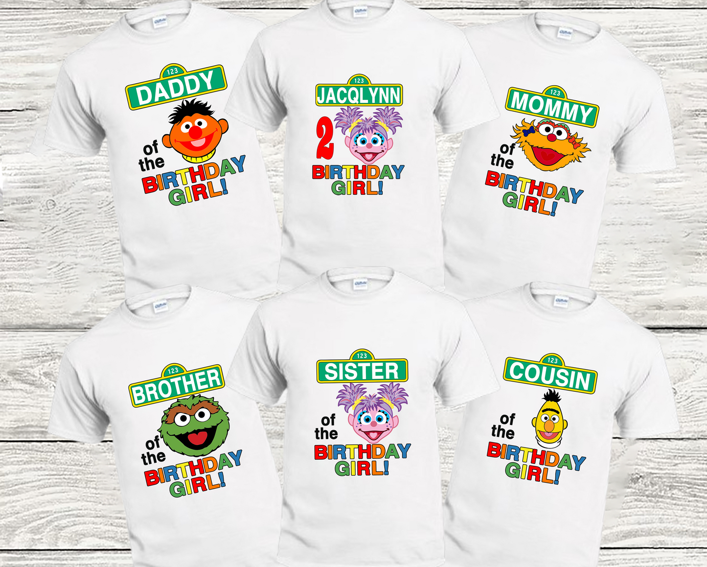 Sesame Street Face Customizable Birthday T-Shirt.
