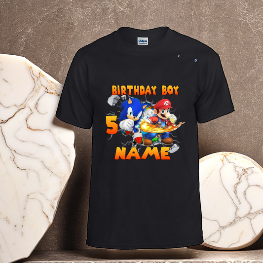 Mario And Sonic Birthday Personalized T-shirt.