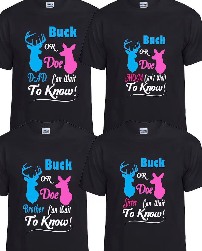 Is It A Buck or A Doe Personalized Couple/Family Shirt.