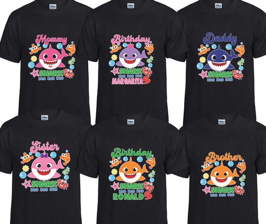 Family Baby Shark Personalized Shirts, Baby Shark, Family, Birthday.