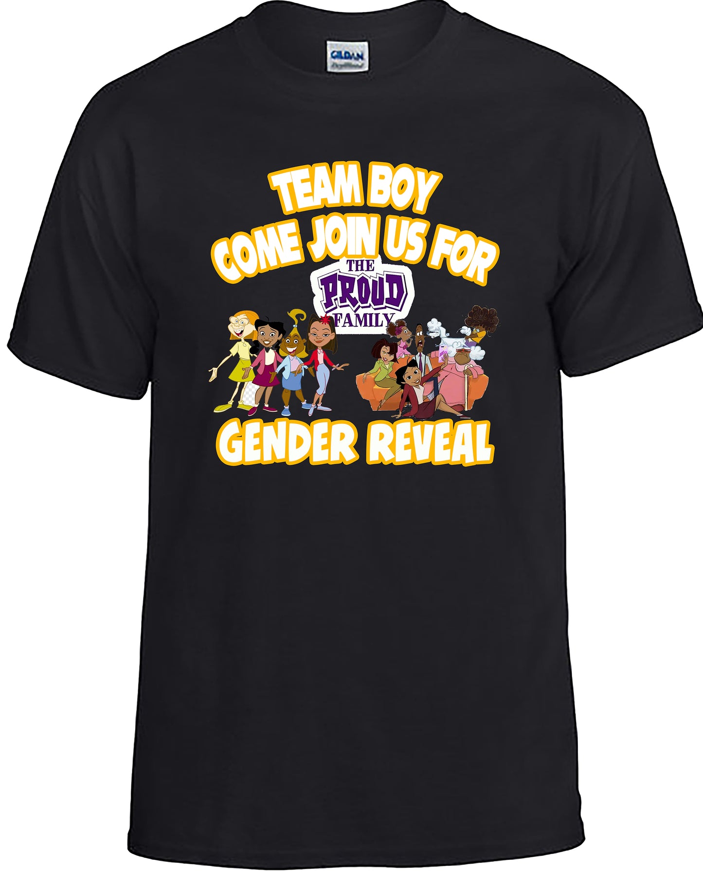 Proud Family Gender Reveal, Personalized Shirts.
