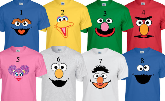 Sesame St Faces, Sesame St, Family, Cartoon.