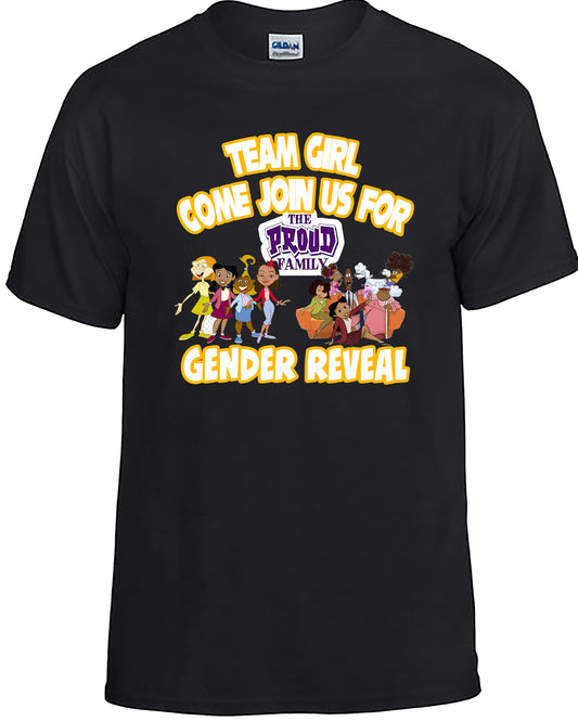 Proud Family Gender Reveal, Personalized Shirts.