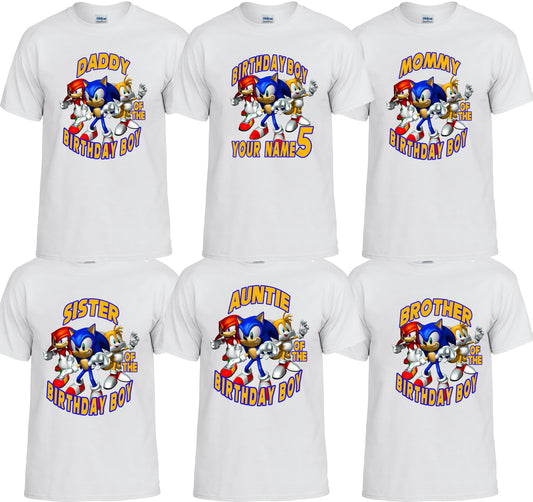 Sonic Friends Personalized Birthday T-Shirt For Family.