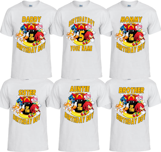 Sonic Friends Personalized Birthday T-Shirt For Family.