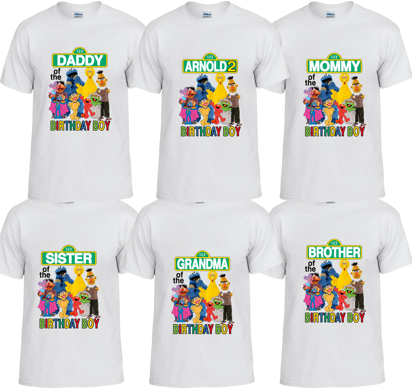 Sesame Street Family Birthday personalized t-shirt