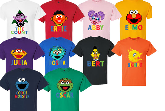 Sesame Street Face Customizable Shirt.