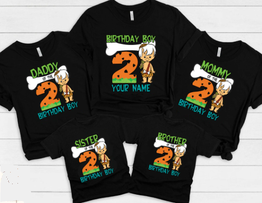 Flintstones Birthday Shirt, Funny Flintstones Game Cartoon Kids Toddler Crewneck.