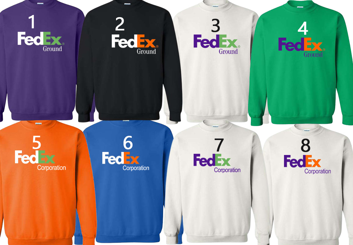 FedEx  crewneck sweatshirts, FedEx, Shipping company, Express.