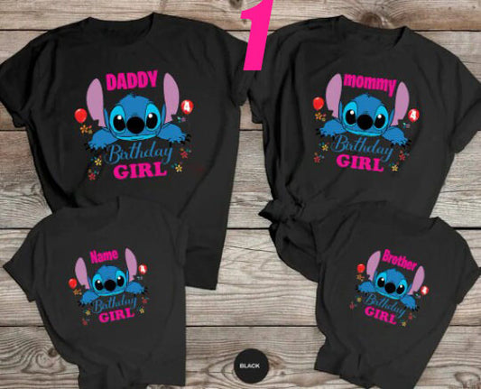 Stitch Birthday Shirt, Personalized Birthday Shirt, Custom Stitch Birthday Shirt, Stitch Birthday Girl Shirt, Stitch Birthday Family Shirts