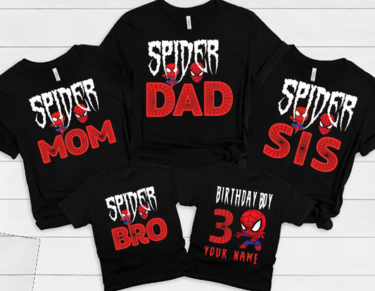 Spider Shirt/Custom Family Spider Shirt/Spiderman T-shirt/Spiderman Marvel Birthday Shirt/Spiderman Birthday Shirt/Spiderman Family