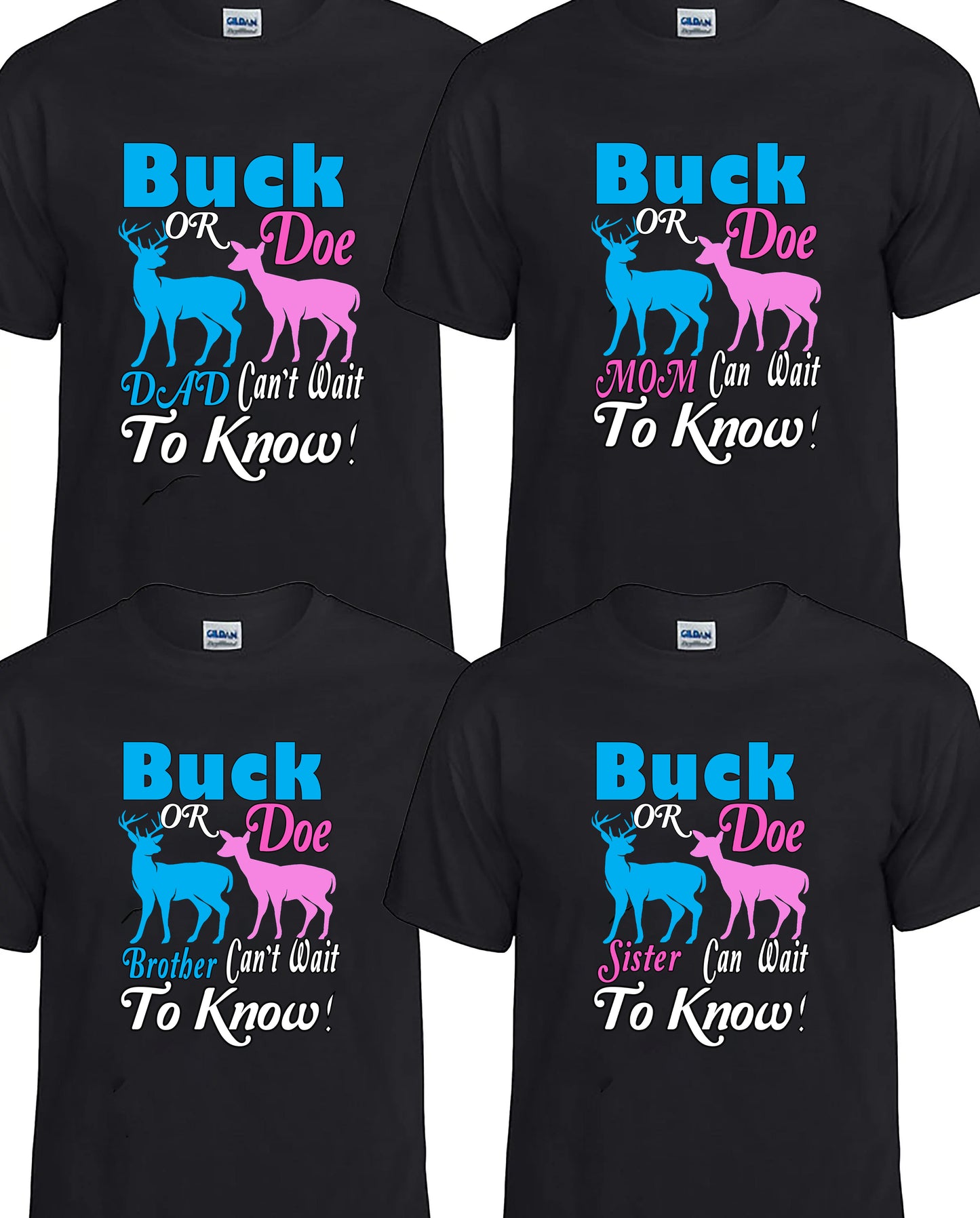 Is It A Buck or A Doe Personalized Couple/Family Shirt, Deer, Gender Reveal Party.
