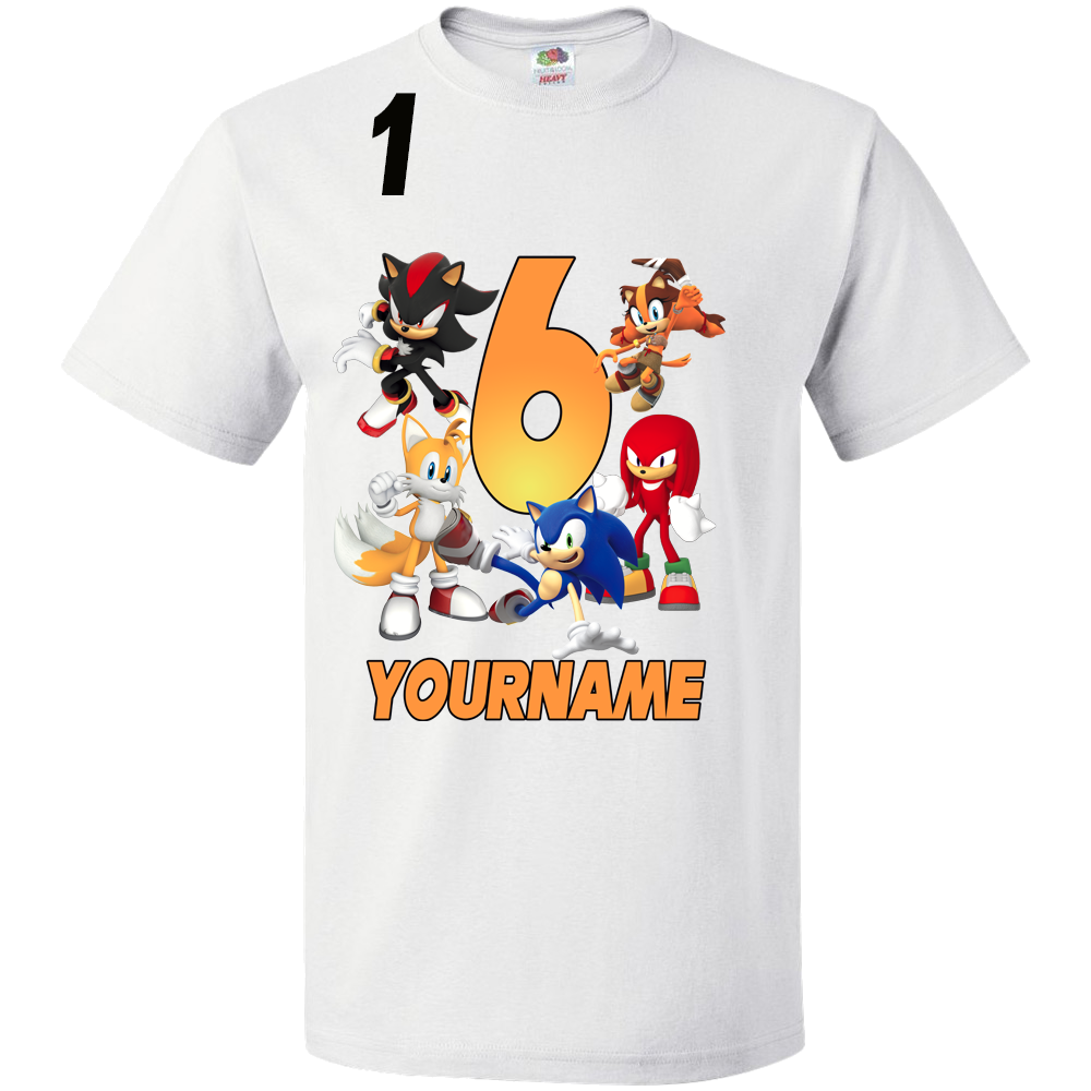 Personalized sonic birthday shirt