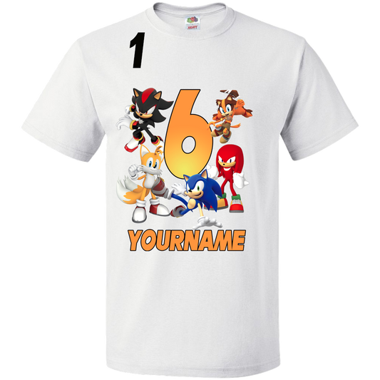 Personalized sonic birthday shirt