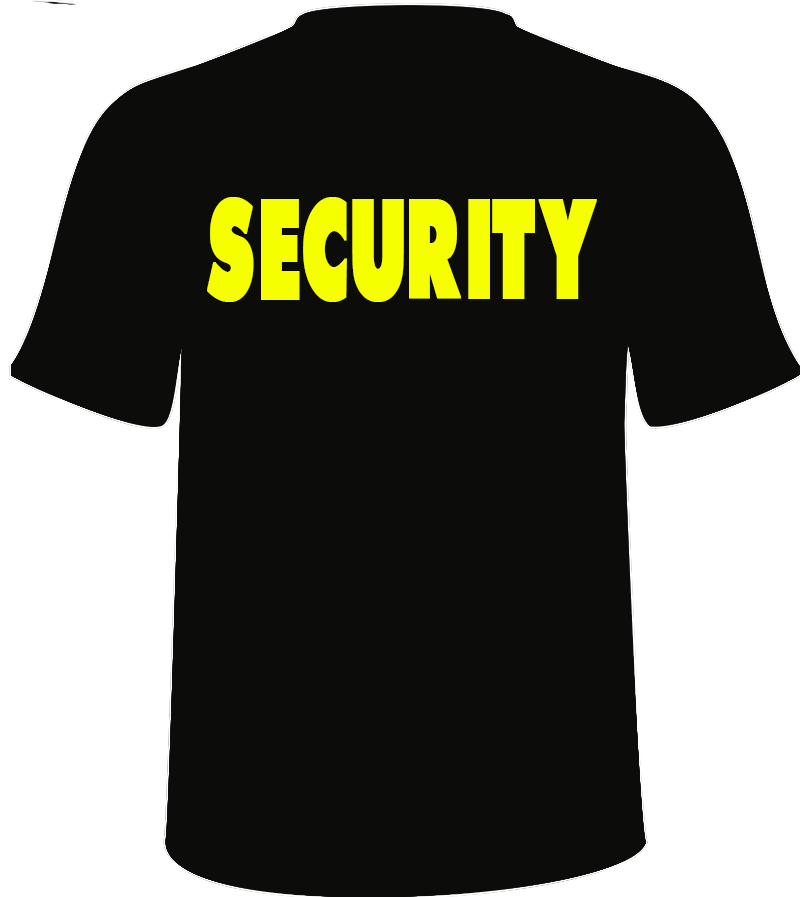 Security T-shirt Back Only, Security, T-shirt.