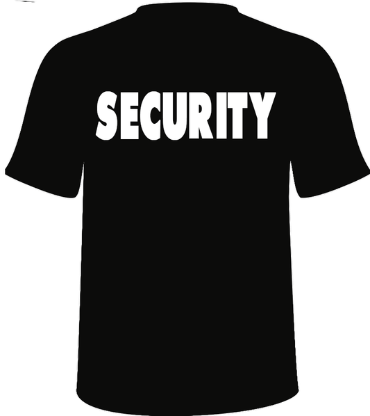 Security T-shirt Back Only, Security, T-shirt.